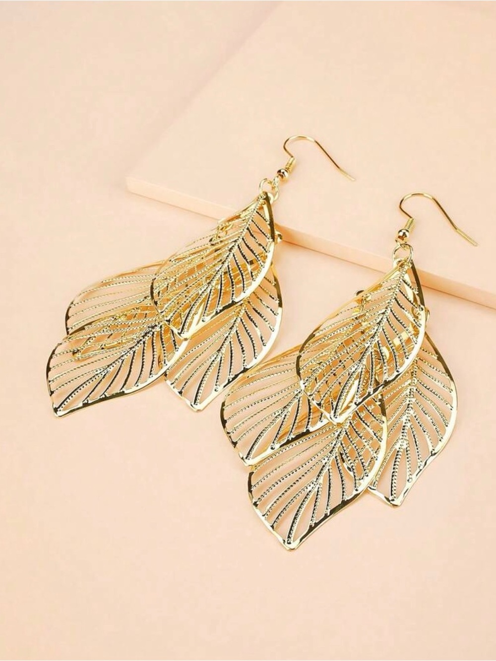 Gold Leaf Dangle Earrings - Women Jewelry
